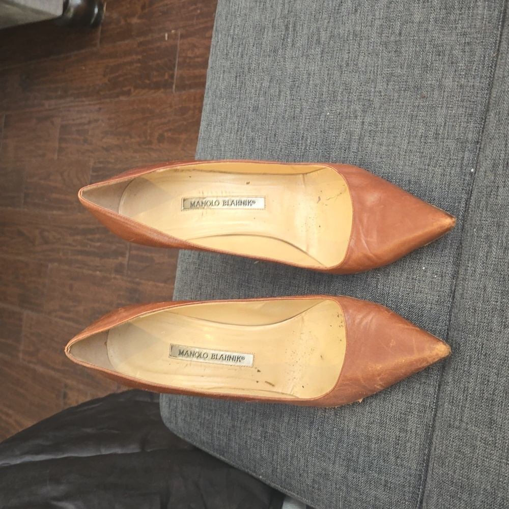 Brown tam leather Manolo blahnik pumps size 40